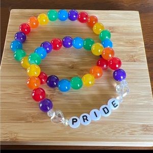 Set of 2 Pride bracelets glass gay rainbow pride month Taylor swift